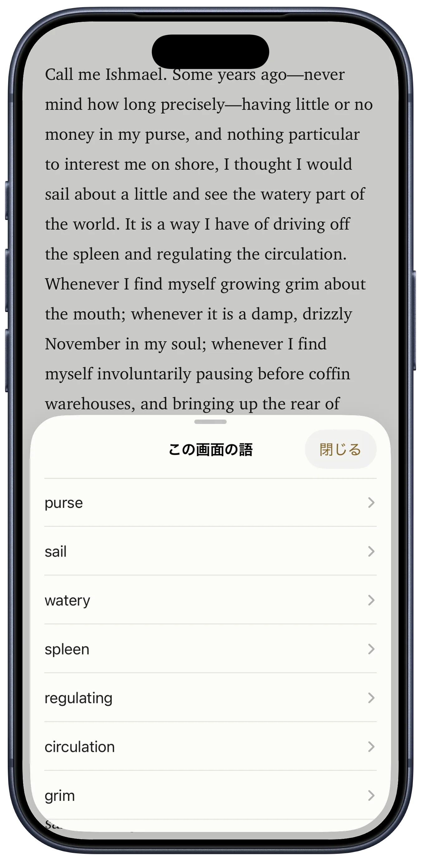 yodaka のリーダー。英語作品で辞書の語句一覧を開いている